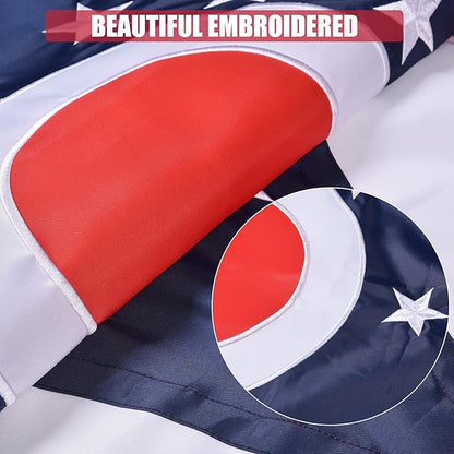 Ohio State Flag 6x10 Ft, Deluxe Full Embroidered Heavy Duty 100% Polyester Durable OH Outside