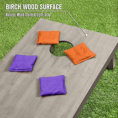 GoSports 4 ft x 2 ft Regulation Size Wooden Cornhole Boards Set - Includes Carrying Case and Bean