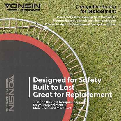 Trampoline Springs Heavy Duty with Swivel & Straight Hooks, Stainless Steel Trampoline Accessories