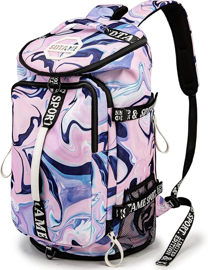 Gym Duffle Bag Backpack with Shoe Compartment,4 ways Travel Backpack for Women and