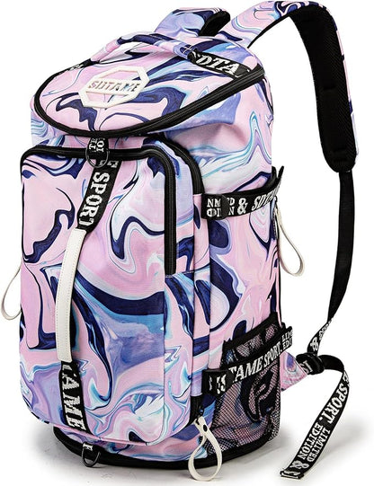 Gym Duffle Bag Backpack with Shoe Compartment,4 ways Travel Backpack for Women and