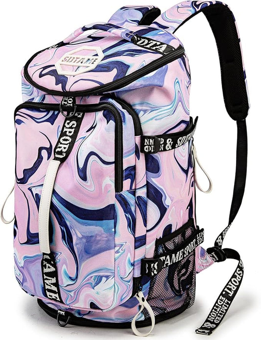 Gym Duffle Bag Backpack with Shoe Compartment,4 ways Travel Backpack for Women and