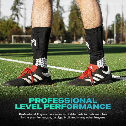 Mini Shin Guards Soccer – Built in Shin Pad Sleeves for Mens, Women, Teens - Small Shin Guards
