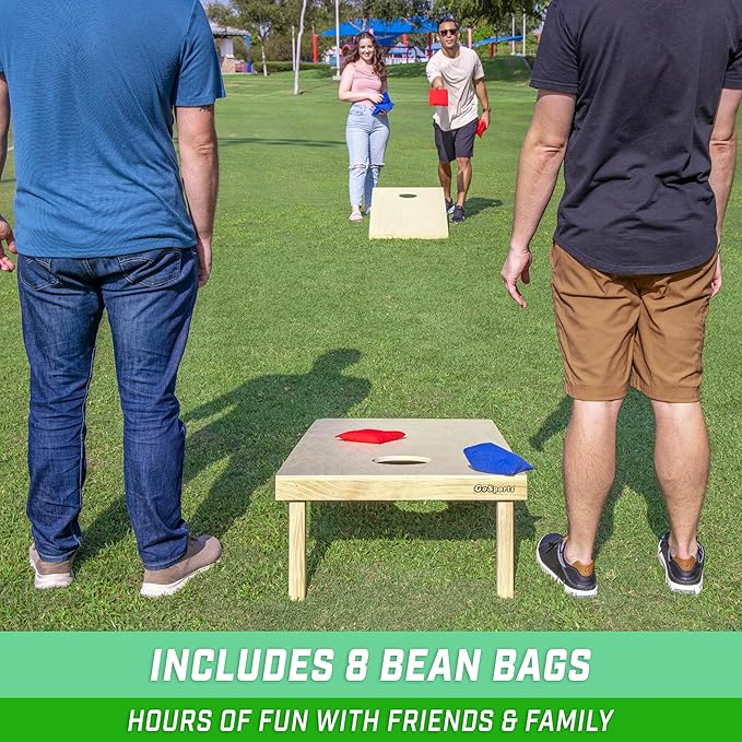 GoSports Solid Wood Premium Cornhole Sets - Choose 4 x 2 ft or 3 x 2 ft - Game Boards Include Set