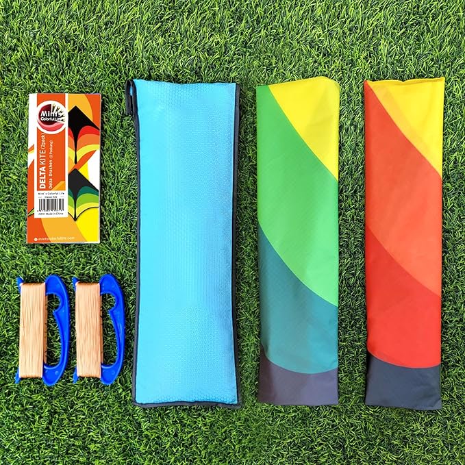 Mint's Colorful Life Delta Kite for Kids & Adults, Extremely Easy to Fly Kite, Best Kites for