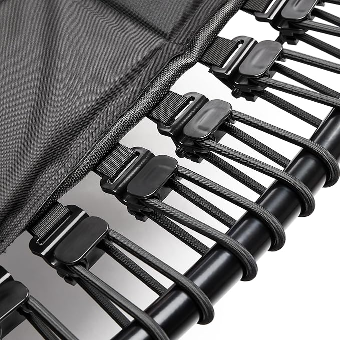 Sunny Health & Fitness Springless Mini Fitness Trampoline ??Premium Adjustable Bungee-Style