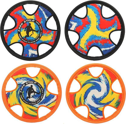 Outdoor Two Soft Frisbee Throwing Disc, Flying Disc, Flying Saucer for Man and Woman in Yard