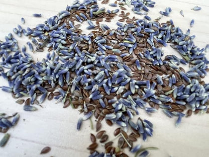 Organic Linen Eye Pillow - Lavender & Flaxseed for Relaxation, Yoga, Stress Relief - Microwavable