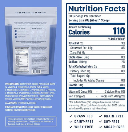 NativePath Complete Beef Protein Powder Isolate ??Grass-Fed, Pasture-Raised, Dairy & Lactose Free