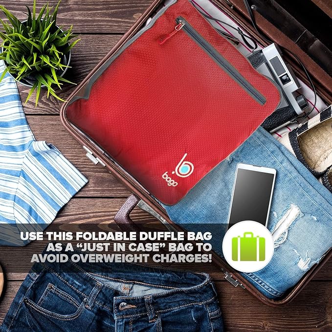 Bago Large Foldable Duffel Bags for Traveling Women & Men - 100L Packable Duffle Bag for Travel