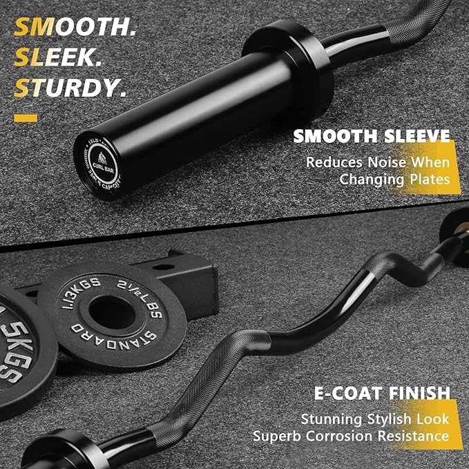 LIONSCOOL Premium 4ft/4.9ft/6ft Barbell for Strength Training and Olympic Weightlifting, 2 Inch Bar