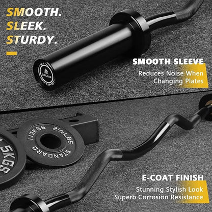 LIONSCOOL Premium 4ft/4.9ft/6ft Barbell for Strength Training and Olympic Weightlifting, 2 Inch Bar