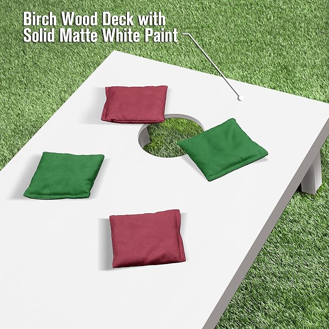 GoSports 4 ft x 2 ft Regulation Size Wooden Cornhole Boards Set - Includes Carrying Case and Over