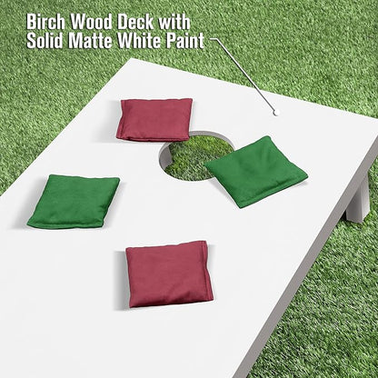 GoSports 4 ft x 2 ft Regulation Size Wooden Cornhole Boards Set - Includes Carrying Case and Over
