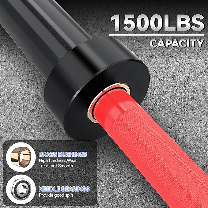 Barbell Bar for Weightlifting - 7FT Heavy Duty (1500LB/700LB), 4FT Short (500LB), 47" EZ Curl Bar