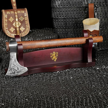 Mythrojan Medieval Sword Stand Solid Wood Horizontal Display Rack for Katana, Samurai, Gladiator