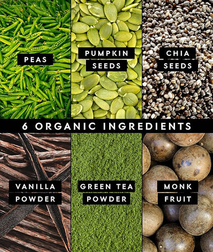 Truvani Vegan Pea Protein Powder | Matcha | 20g Organic Plant Based Protein | 10 Servings | Keto |