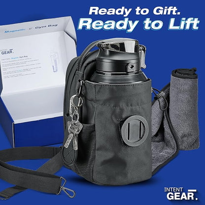 Magnetic Gym Bag with Magnetic Phone Holder for Gym Members - Strong Magnet Attaches to Gym