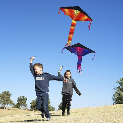 JOYIN 3 Packs Delta Multicolor Kite Warm and Cold Color Easy to Fly for Kids and Adults with 262.5