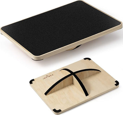Multi-Optional Wooden Balance Board for all kind of balance tranning, Extra-Large Anti-Slip Wobble