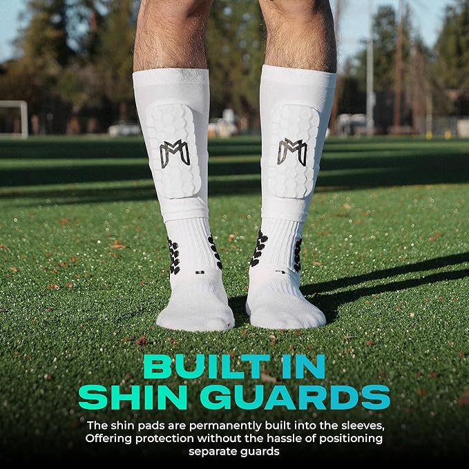 Mini Shin Guards Soccer – Built in Shin Pad Sleeves for Mens, Women, Teens - Small Shin Guards