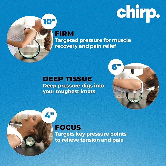 Chirp Wheel Foam Roller ??Targeted Back & Neck Relief, Lumbar Spine Stretcher, Spinal Decompression