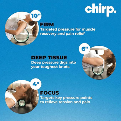 Chirp Wheel Foam Roller ??Targeted Back & Neck Relief, Lumbar Spine Stretcher, Spinal Decompression