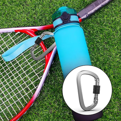 Premium Aluminum D Ring 4" Locking Carabiner Clips with Screw Gate, Set of 4, Lightweight & Durable