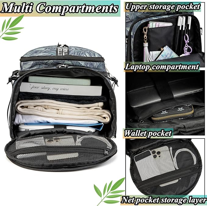 Gym Duffle Bag Backpack with Shoe Compartment,4 ways Travel Backpack for Women and