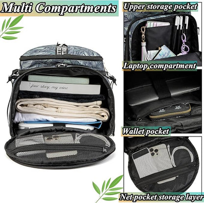 Gym Duffle Bag Backpack with Shoe Compartment,4 ways Travel Backpack for Women and