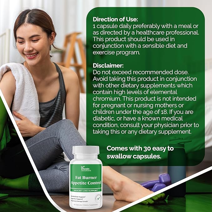 DR VITAMIN SOLUTIONS Fat Burner & Appetite Control Weight Loss Supplements for Women & Men