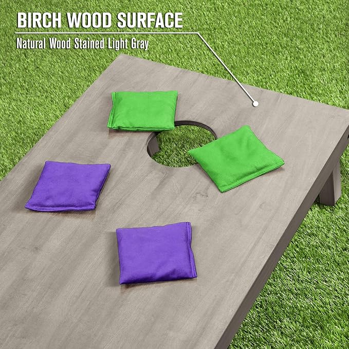 GoSports 4 ft x 2 ft Regulation Size Wooden Cornhole Boards Set - Includes Carrying Case and Bean