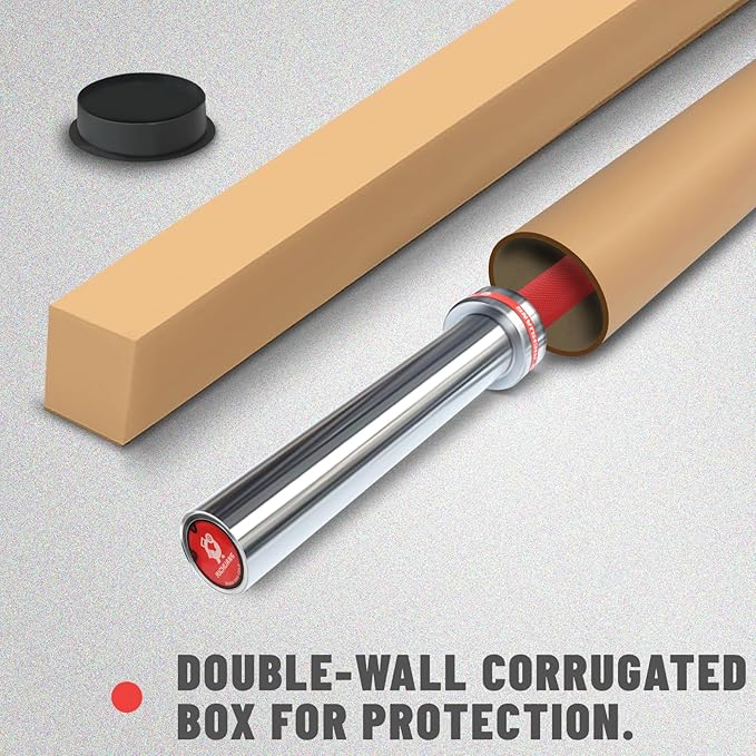 7ft Olympic Barbell, Weightlifting Barbell 28mm 45lb - 500/700/1000lbs Capacity with Smooth