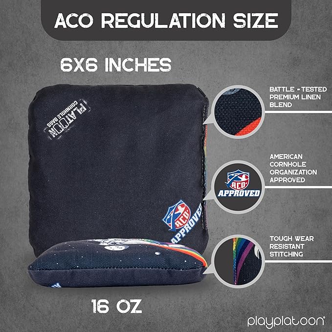 Play Platoon Cornhole Bags Set of 8 Regulation Professional Corn Hole Bean Bags ACO Approved