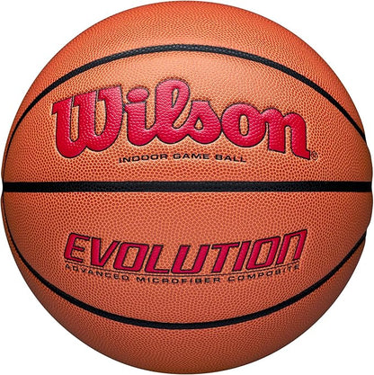 WILSON Evolution Indoor Game Basketballs - Size 5, Size 6 and Size 7