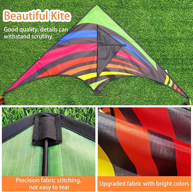 Mint's Colorful Life Delta Kite for Kids & Adults, Extremely Easy to Fly Kite, Best Kites for