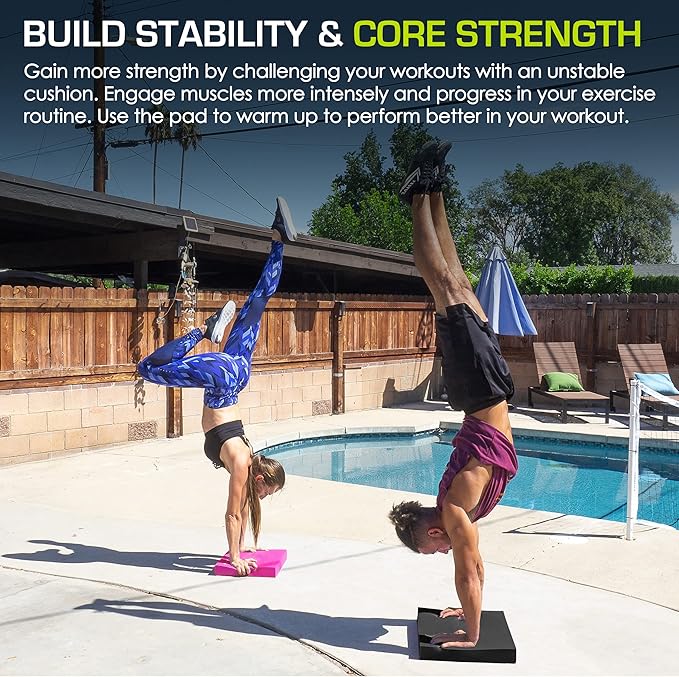 ProsourceFit Exercise Balance Pad – Non-Slip Cushioned Foam Mat & Knee Pad for Fitness and