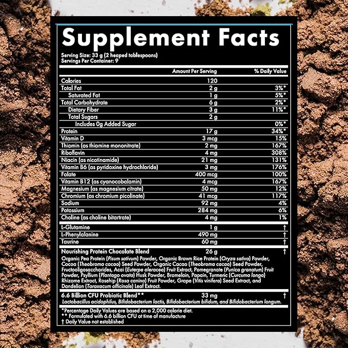 WelleCo, Nourishing Protein, Premium Organic Sprouted Brown Rice & Pea Protein, Chocolate Flavour