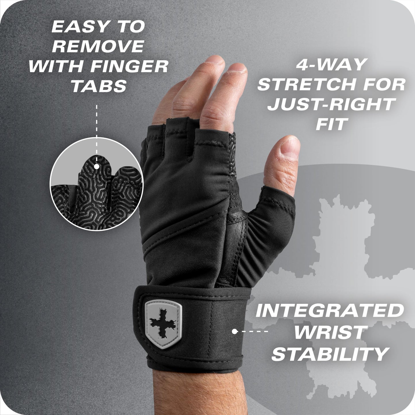 Harbinger Pro Wristwrap Gloves 3.0 - Enhanced Grip, Superior Wrist Support, Breathable 4-Way