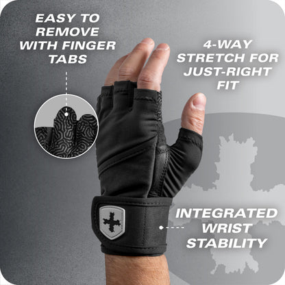 Harbinger Pro Wristwrap Gloves 3.0 - Enhanced Grip, Superior Wrist Support, Breathable 4-Way