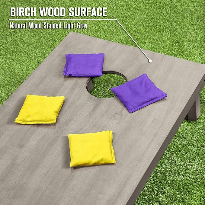 GoSports 4 ft x 2 ft Regulation Size Wooden Cornhole Boards Set - Includes Carrying Case and Bean