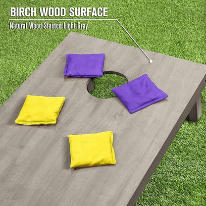 GoSports 4 ft x 2 ft Regulation Size Wooden Cornhole Boards Set - Includes Carrying Case and Bean