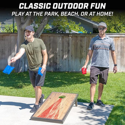 GoSports 4 x 2 ft Regulation Size Wood Cornhole Boards - 10 Vintage Wood Designs (Choose Your Style)