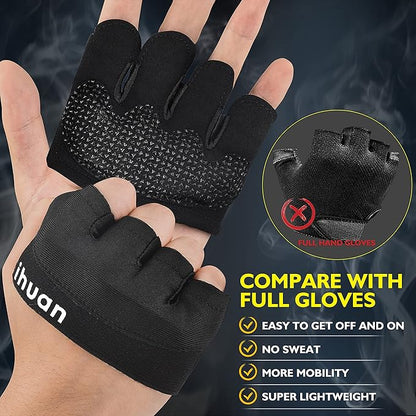 ihuan New Weight Lifting Gym Workout Gloves Men & Women, Great for Weightlifting, Exercise
