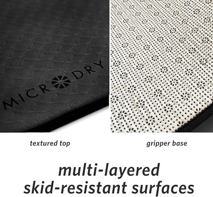 MICRODRY Deluxe Fitness Exercise Yoga Mat for Home & Gym, Extra Thick for High Impact Training