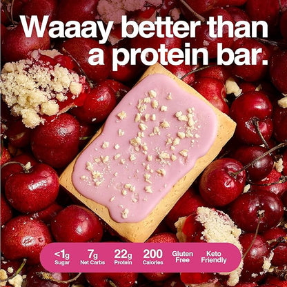 Legendary Foods 22g Protein Pastry+ Cherry, Low Carb Meal Replacement Bar - Low Glycemic, Gluten