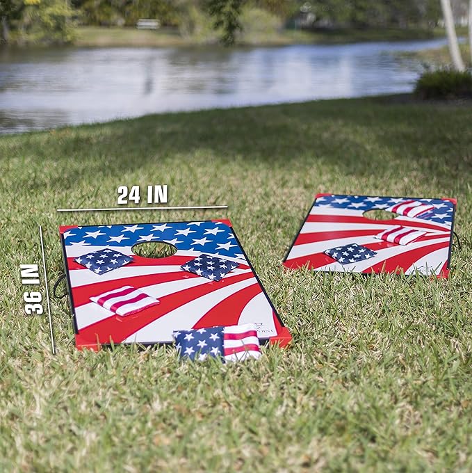 EastPoint Sports Cornhole Game Set Bean Bag Toss MDF - 2' W x 3' L - Built-In Storage, Convenient