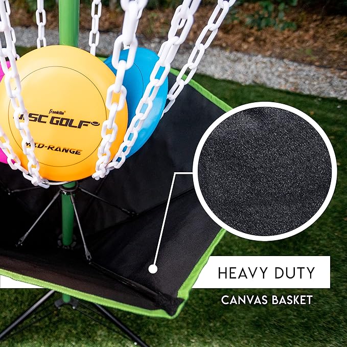 Franklin Sports Disc Golf Baskets - Portable Disc Golf Target with Chains Included - Disc Golf