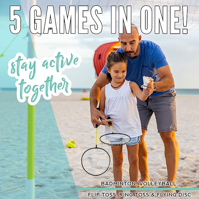Franklin Sports Fun 5 Combo Outdoor Game Set - Backyard, Beach + Camping Games for Kids
