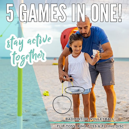 Franklin Sports Fun 5 Combo Outdoor Game Set - Backyard, Beach + Camping Games for Kids